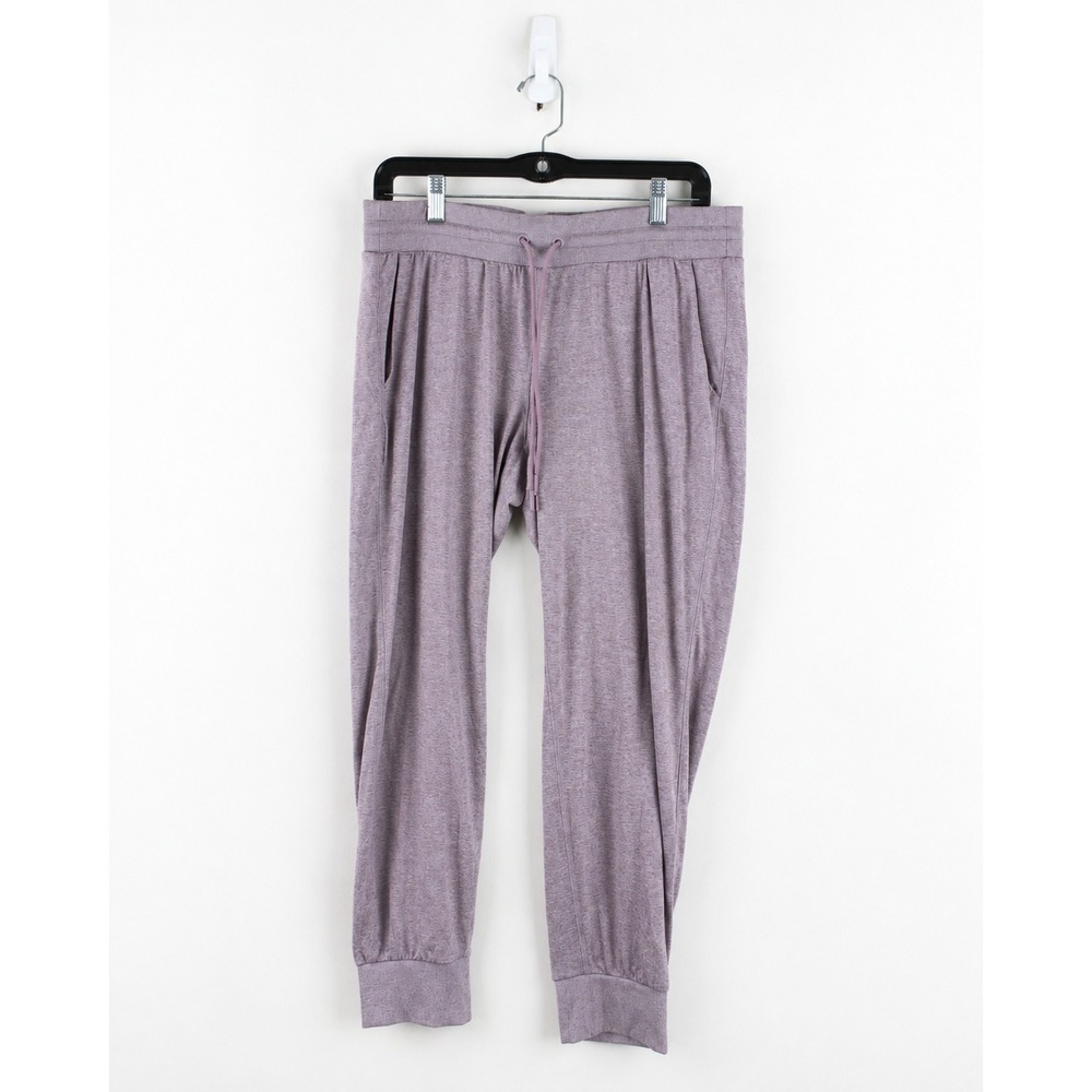 Athleta Uptempo Jogger Heathered Purple Mauve Petite Large Pockets Drawstring